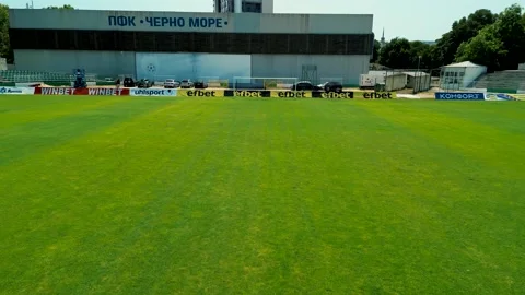 Drone view over Ticha stadium of Varna city team Black Sea	 Stock Footage 230484802