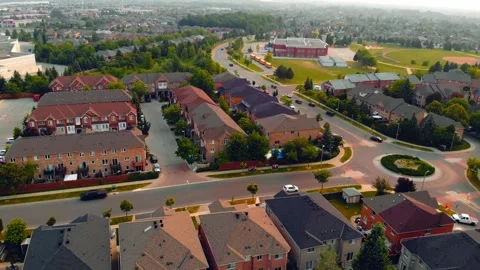 Drone view over typical North American houses, sweet home for middle-class Stock Footage 263197369