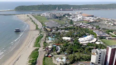 Drone view over uShaka Marine World Stock-Footage 340563677