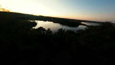 Drone View Over Wetland At Dusk Stock Footage 324760242