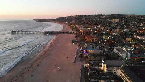 Drone view of Pacific beach San Diego Stock Footage 130424219