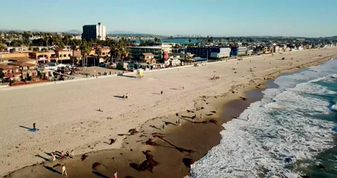 Drone view of Pacific beach San Diego Stock Footage 130424247