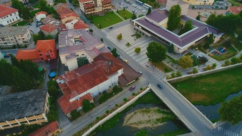 Drone view panorama of the Clock tower and the old town Tryavna 4k 動画素材 116185029