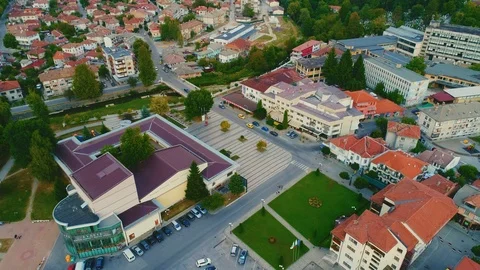Drone view panorama of the Clock tower and the old town Tryavna 4k Видео 116185065