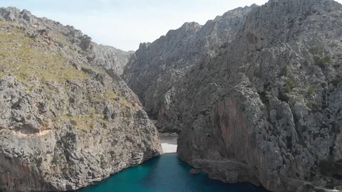 Drone view of paradise hidden beach Stock Footage 126911582