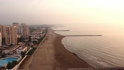 Drone view parallel to coastline in the Mediterranean Sea Video stock 158848410