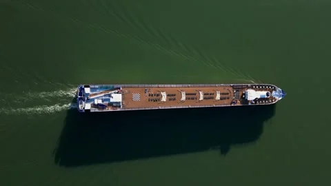 Drone View of a Passenger Ship on the Rhone River in France Stock Footage 295003223