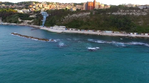 Drone view of Passetto Beach at sunset Stock Footage 113043342