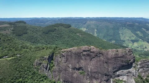 Drone View of Pedra do Bau in Sao Bento do Sapucai on Sunny Day Stock Footage 321944552