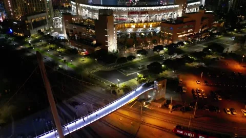 Drone View of Petco Park in Post Game Calm Stock Footage 327568579