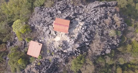 Drone View of Pha Ngern, Vang Vieng, Laos Stock Footage 90662695