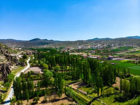 Drone view to the Phrygian valley Stock Photos