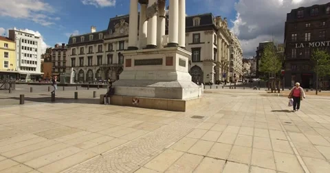 Drone view of the Place de Jaude (Clermont-Ferrand) Stock Footage
