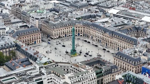 Drone view of Place Vendome (Vendome Square) in Paris, France 스톡 동영상 307556466