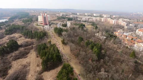 Drone View of Pleven Panorama on Third of March 2019, Bulgaria, EU Stock Footage 323061881