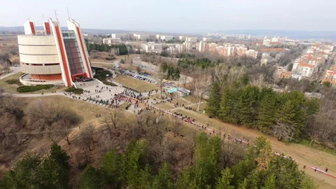 Drone View of Pleven Panorama on Third of March 2019 Stock Footage 323061887