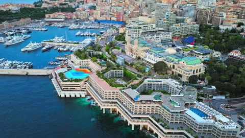 Drone view of Port Hercules in Monaco. Stock Footage 344451618