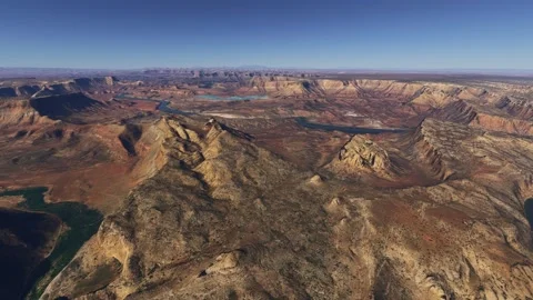 Drone view of Potash Ponds in Moab. United States Stock Footage 306345139