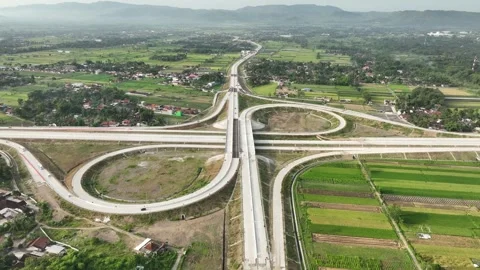 Drone View of Prambanan Expressway Junction 스톡 동영상 312651928