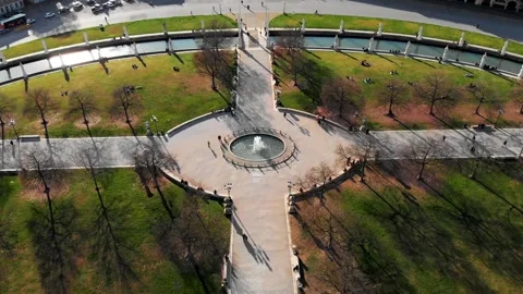 Drone view of Prato della Valle Stock Footage 177495833