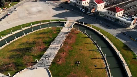 Drone view of Prato della Valle Stock Footage 177496141