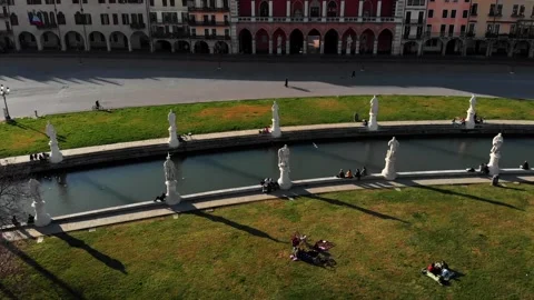 Drone view of Prato della Valle Stock Footage 177498066