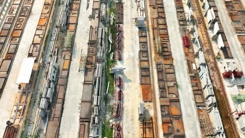 A drone view of the precast factory. Stock Footage 306723659