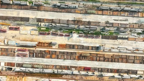 A drone view of the precast factory. Stock Footage 306723738