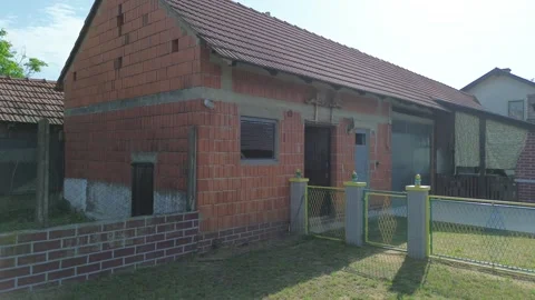 Drone View of Private Backyard in Rural Village 動画素材 337023443