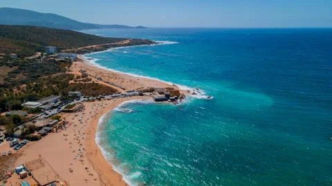Drone View of Propriano Coastline Stock Photos