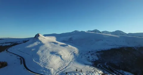 Drone view of Puy de Sancy, France Stock Footage 131814364