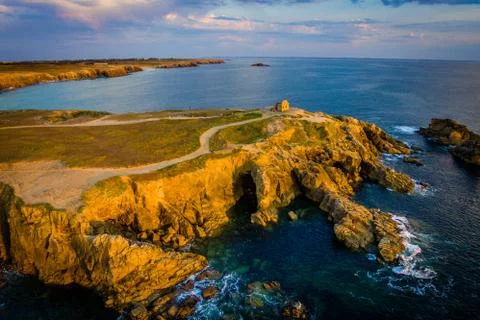 Drone view of Quiberon Stock Photos