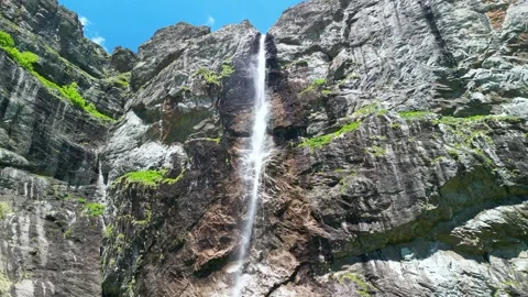 Drone view  of Raysko Praskalo, "Heavenly Spray" - the highest waterfal Video stock 282821785