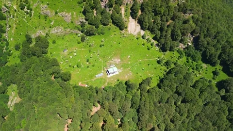 Drone view  of Raysko Praskalo, "Heavenly Spray" - the highest waterfal Stock-Footage 282821802