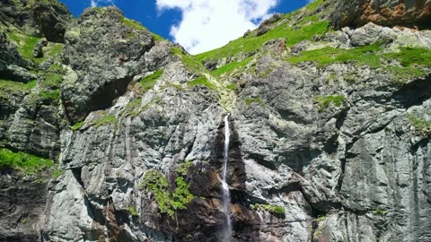 Drone view  of Raysko Praskalo, "Heavenly Spray" - the highest waterfal Video stock 282821803