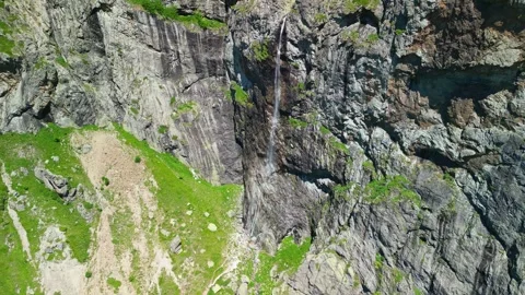 Drone view  of Raysko Praskalo, "Heavenly Spray" - the highest waterfal Stock-Footage 282821858