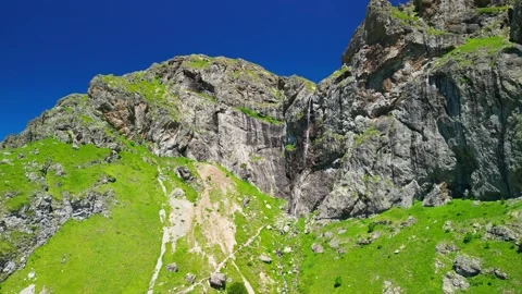 Drone view  of Raysko Praskalo, "Heavenly Spray" - the highest waterfal Video stock 282821874