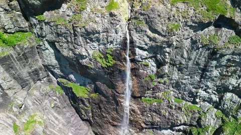 Drone view  of Raysko Praskalo, "Heavenly Spray" - the highest waterfal Video stock 282821881