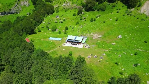 Drone view  of Raysko Praskalo, "Heavenly Spray" - the highest waterfal Video stock 282821906