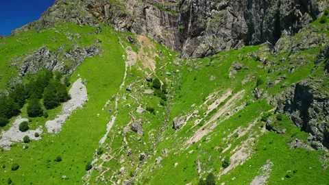 Drone view  of Raysko Praskalo, "Heavenly Spray" - the highest waterfal Video stock 282821921