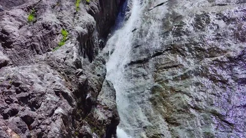 Drone view  of Raysko Praskalo, "Heavenly Spray" - the highest waterfal Stock-Footage 282822139