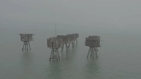 Drone View of Red Sands Fort, Daytime, 4K/25F Stock Footage 172069205