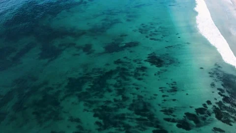 Drone view of reef, carlsbad, oceanside, delmar, la jolla, blacks beach Stock Footage 221532505