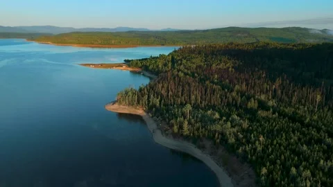Drone View of Remote Mountain Lake | Untouched Nature and Scenic Isolation Vídeo Stock 307164619