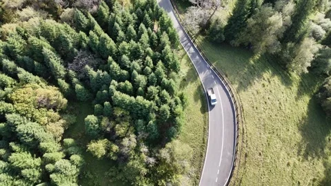 Drone View of Remote Road and Bridge in Hejing Xinjiang China Stock Footage 341613424