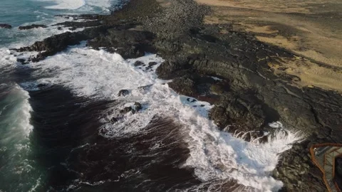Drone View of Reykjanes Peninsula’s Dramatic Coastal Cliffs Stock Footage 294393270