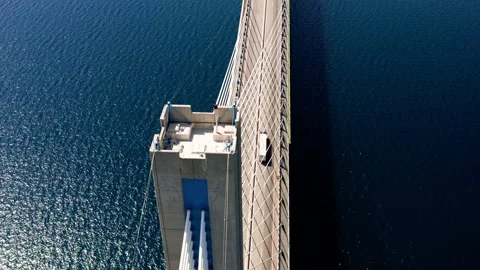 Drone view of Rio - Antirio bridge. Stock Footage 201021143