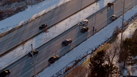 The drone View of road accident that cause a traffic on the highway. N Vidéo 306370030