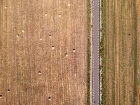 Drone view of a road in Transylvania Stock Photos