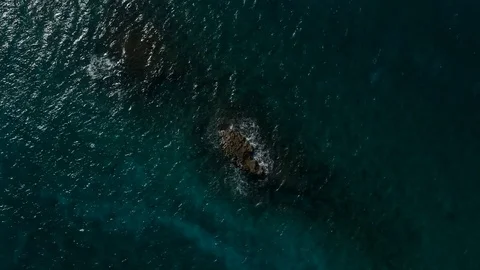 Drone View of Rock Formation Offshore Eight Mile Rock, Grand Bahama Bahamas Stock Footage 99940635